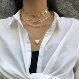 Vintage Chain Open Peach Heart Necklace – Jewelry Gift Ideas — 5