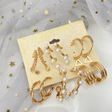 Fashion Punk C-shaped Circle Pearl Set Earrings – Stylish Gifts — 1