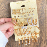 Fashion Punk C-shaped Circle Pearl Set Earrings – Stylish Gifts — 4