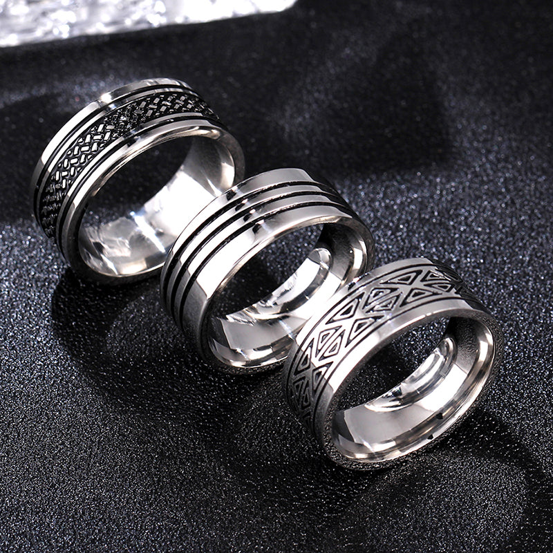 Mens And Womens Triangle Titanium Ring 8mm Stainless – Stylish Gifts — 1