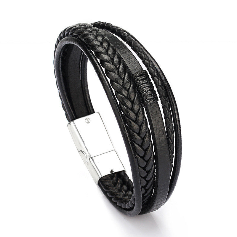 Jewelry Cowhide Rope Braided Men's Leather – Jewelry Gift Ideas — 1