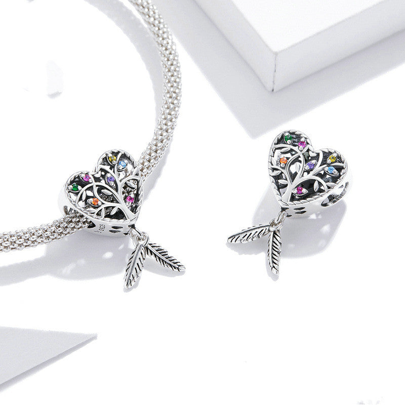 Heart-Shaped Tree Of Life Beaded S925 Sterling – Meaningful Gifts — 1
