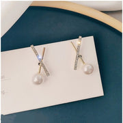 Simple Rhinestone Small Word Pearl Earrings – Unique Gift Ideas — 4