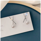 Simple Rhinestone Small Word Pearl Earrings – Unique Gift Ideas — 3