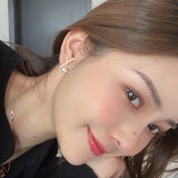 Simple Rhinestone Small Word Pearl Earrings – Unique Gift Ideas — 2
