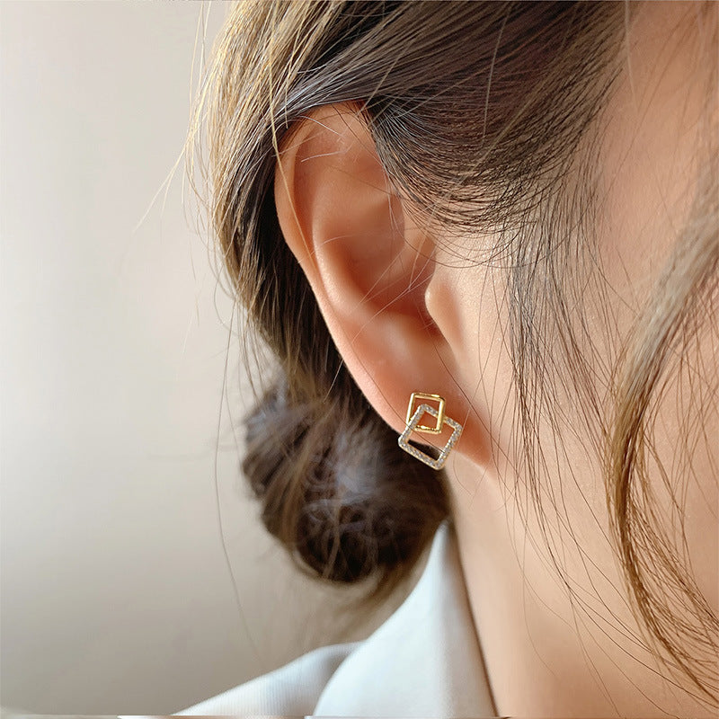 Fashion Personality Diamond-Studded Geometric Earrings – Stylish Gifts — 1