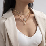 All-match Diamond-studded Butterfly Lock Necklace – Jewelry Gift Ideas — 2