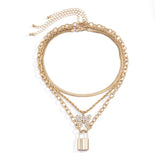 All-match Diamond-studded Butterfly Lock Necklace – Jewelry Gift Ideas — 5