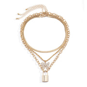 All-match Diamond-studded Butterfly Lock Necklace – Jewelry Gift Ideas — 5