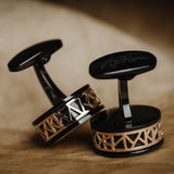 French Black Gold Cufflinks Men's Business Casual – Gifts for Him — 4