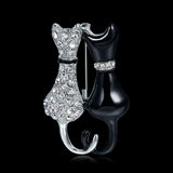 Fashion Black And White Paint Diamond Double Fox – Stylish Gifts — 1