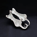 Fashion Black And White Paint Diamond Double Fox – Stylish Gifts — 4