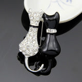 Fashion Black And White Paint Diamond Double Fox – Stylish Gifts — 2