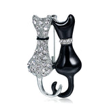 Fashion Black And White Paint Diamond Double Fox – Stylish Gifts — 5