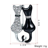 Fashion Black And White Paint Diamond Double Fox – Stylish Gifts — 3