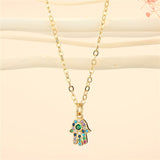 Golden Point Diamond Small Hand Necklace Retro – Jewelry Gift Ideas — 4