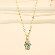 Golden Point Diamond Small Hand Necklace Retro – Jewelry Gift Ideas — 4