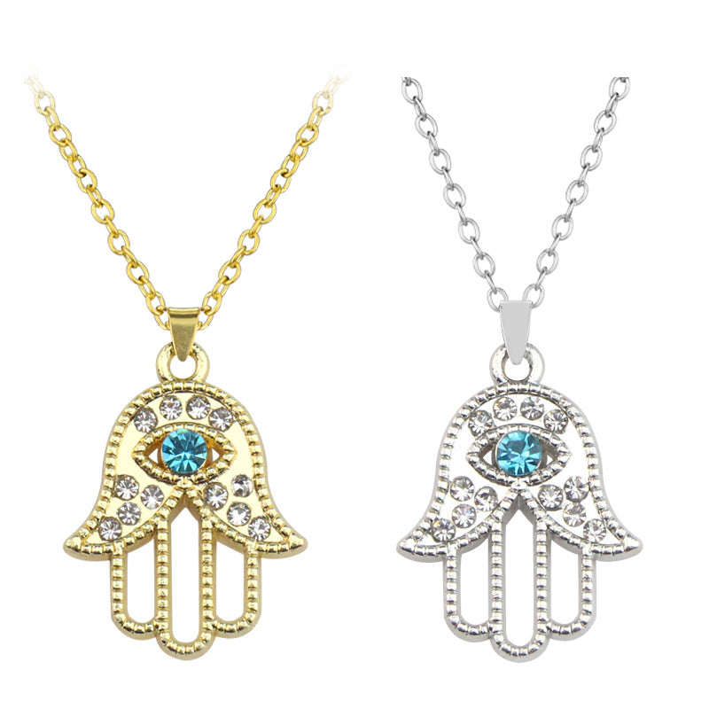 Golden Point Diamond Small Hand Necklace Retro – Jewelry Gift Ideas — 1