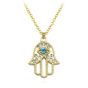Golden Point Diamond Small Hand Necklace Retro – Jewelry Gift Ideas — 7