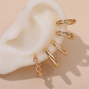 Five-Piece Set Of Simple Twisted C-Shaped Ear Clips – Stylish Gifts — 4