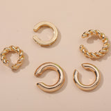 Five-Piece Set Of Simple Twisted C-Shaped Ear Clips – Stylish Gifts — 1