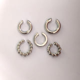 Five-Piece Set Of Simple Twisted C-Shaped Ear Clips – Stylish Gifts — 5