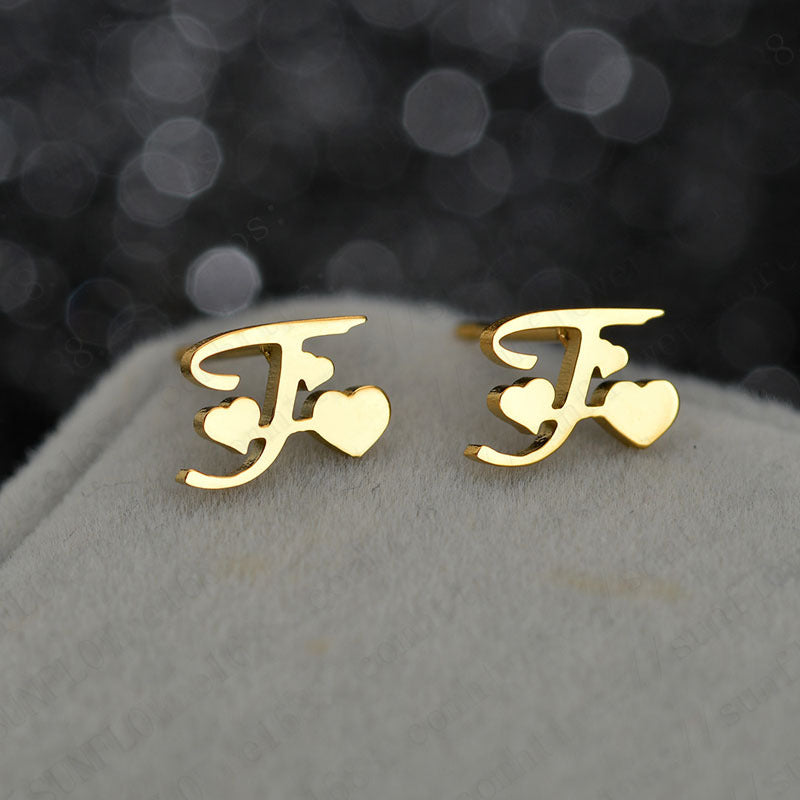 Stainless Steel Alphabet Name Exaggerated Earring – Jewelry Gift Ideas — 1