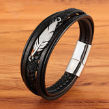 3 Layers Black Gold Punk Style Design Genuine Leather – Stylish Gifts — 5