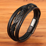 3 Layers Black Gold Punk Style Design Genuine Leather – Stylish Gifts — 4