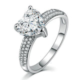 Heart-shaped Zircon Ring White Gold-plated – Small Gift Ideas — 5
