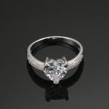 Heart-shaped Zircon Ring White Gold-plated – Small Gift Ideas — 1