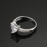 Heart-shaped Zircon Ring White Gold-plated – Small Gift Ideas — 7