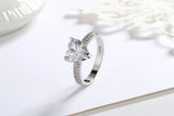 Heart-shaped Zircon Ring White Gold-plated – Small Gift Ideas — 4