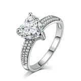 Heart-shaped Zircon Ring White Gold-plated – Small Gift Ideas — 8