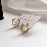 Dongdaemun Fashion Simple Small Earrings Metallic Ring – Stylish Gifts — 2