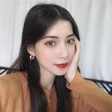 Dongdaemun Fashion Simple Small Earrings Metallic Ring – Stylish Gifts — 5