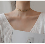 Diamond Wide Necklace Neck Chain Short Titanium – Jewelry Gift Ideas — 3