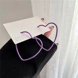 Peach Heart Purple Big Earrings – Meaningful Gifts — 3