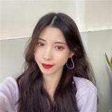 Peach Heart Purple Big Earrings – Meaningful Gifts — 2