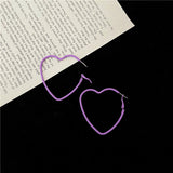 Peach Heart Purple Big Earrings – Meaningful Gifts — 4