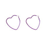 Peach Heart Purple Big Earrings – Meaningful Gifts — 1