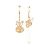 Girly Heart Asymmetric Long Bunny Earrings – Small Gift Ideas — 4