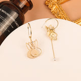 Girly Heart Asymmetric Long Bunny Earrings – Small Gift Ideas — 5