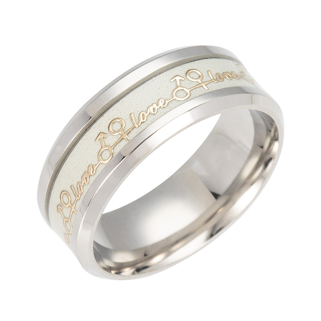 Couple Love Letter Love Titanium Steel Ring Super – Gifts for Couples — 1