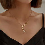 Stainless Steel Gold Plated Moon Diamond Tassel – Jewelry Gift Ideas — 1