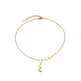 Stainless Steel Gold Plated Moon Diamond Tassel – Jewelry Gift Ideas — 2
