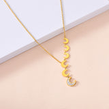 Stainless Steel Gold Plated Moon Diamond Tassel – Jewelry Gift Ideas — 3
