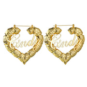 Personality Women Fashion Bamboo Hoop Earrings Letter – Stylish Gifts — 3