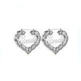 Personality Women Fashion Bamboo Hoop Earrings Letter – Stylish Gifts — 6
