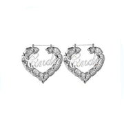 Personality Women Fashion Bamboo Hoop Earrings Letter – Stylish Gifts — 6